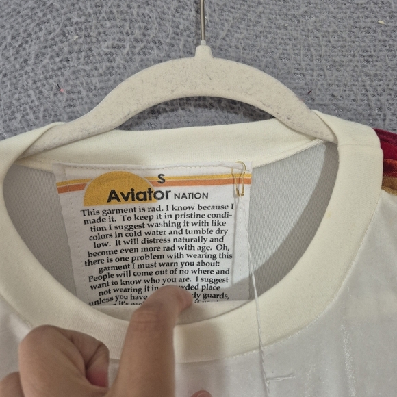 NWT Aviator Nation Unisex Classic White Velvet Relaxed Crewneck Sweatshirt Small - Picture 2 of 10